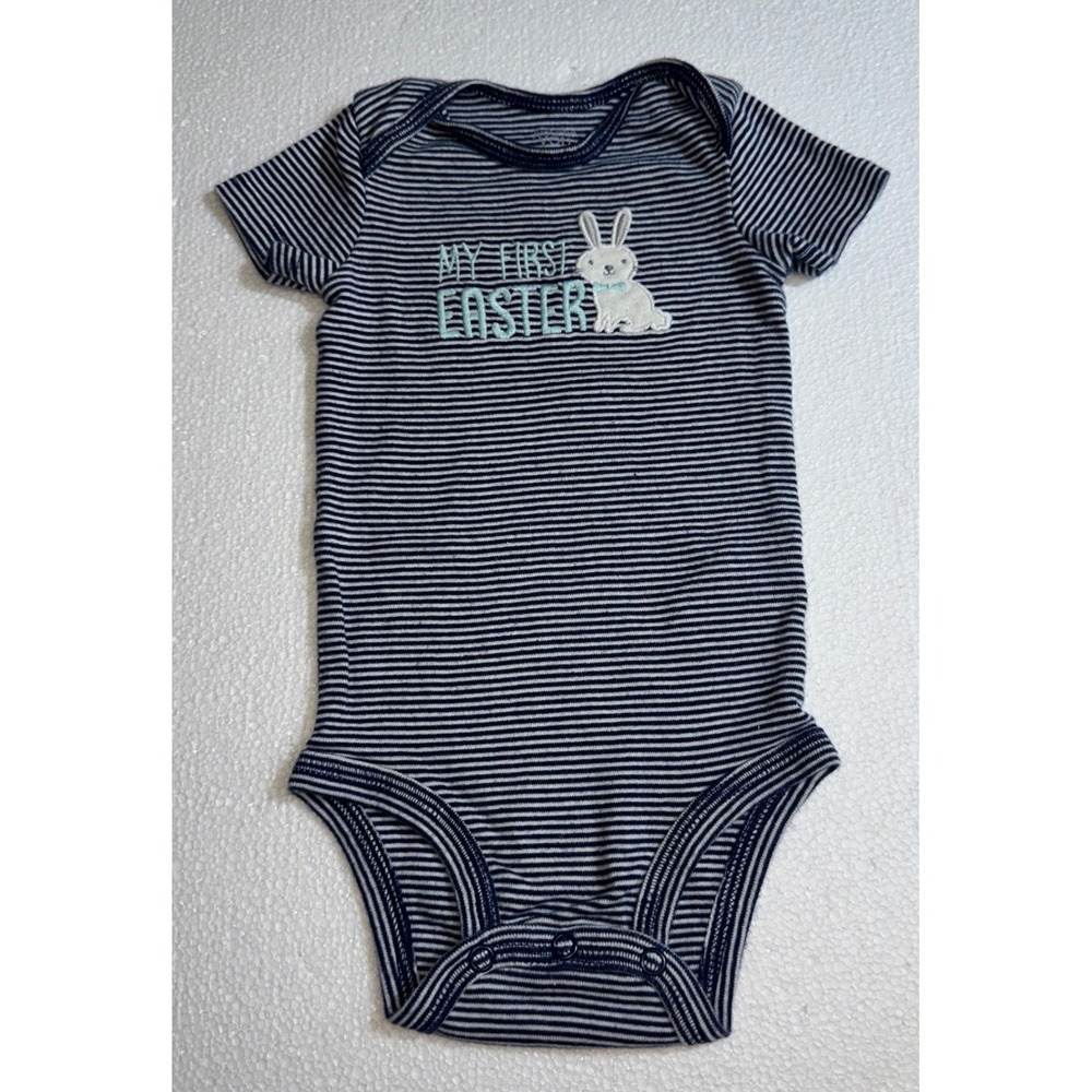Just One You by Carters My First Easter Bunny Navy Striped Bodysuit 6M Mens Kids
